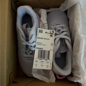 NWT!-{Adidas}-Size: kids 7- Racer TR 2.0 Running Shoe, Halo Blue/White/Super Pop